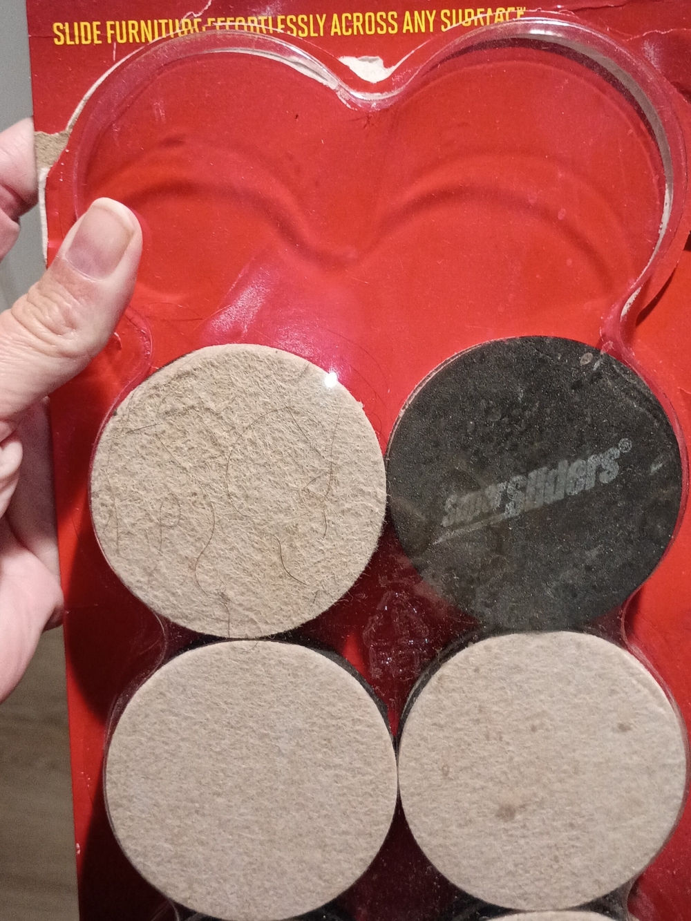 Furniture Felt Pads - Beige and Black (4-Pack)